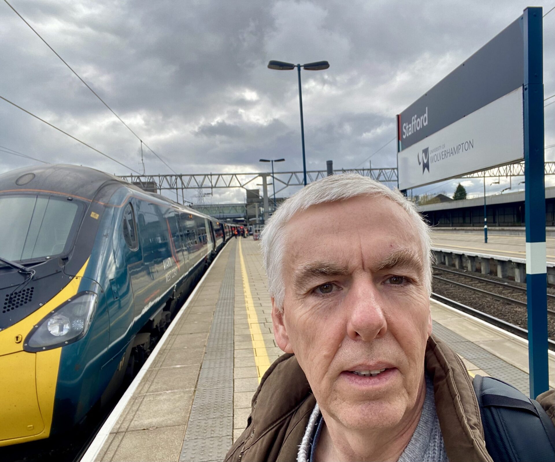 Arrival in Stafford, last train of this part of the journey