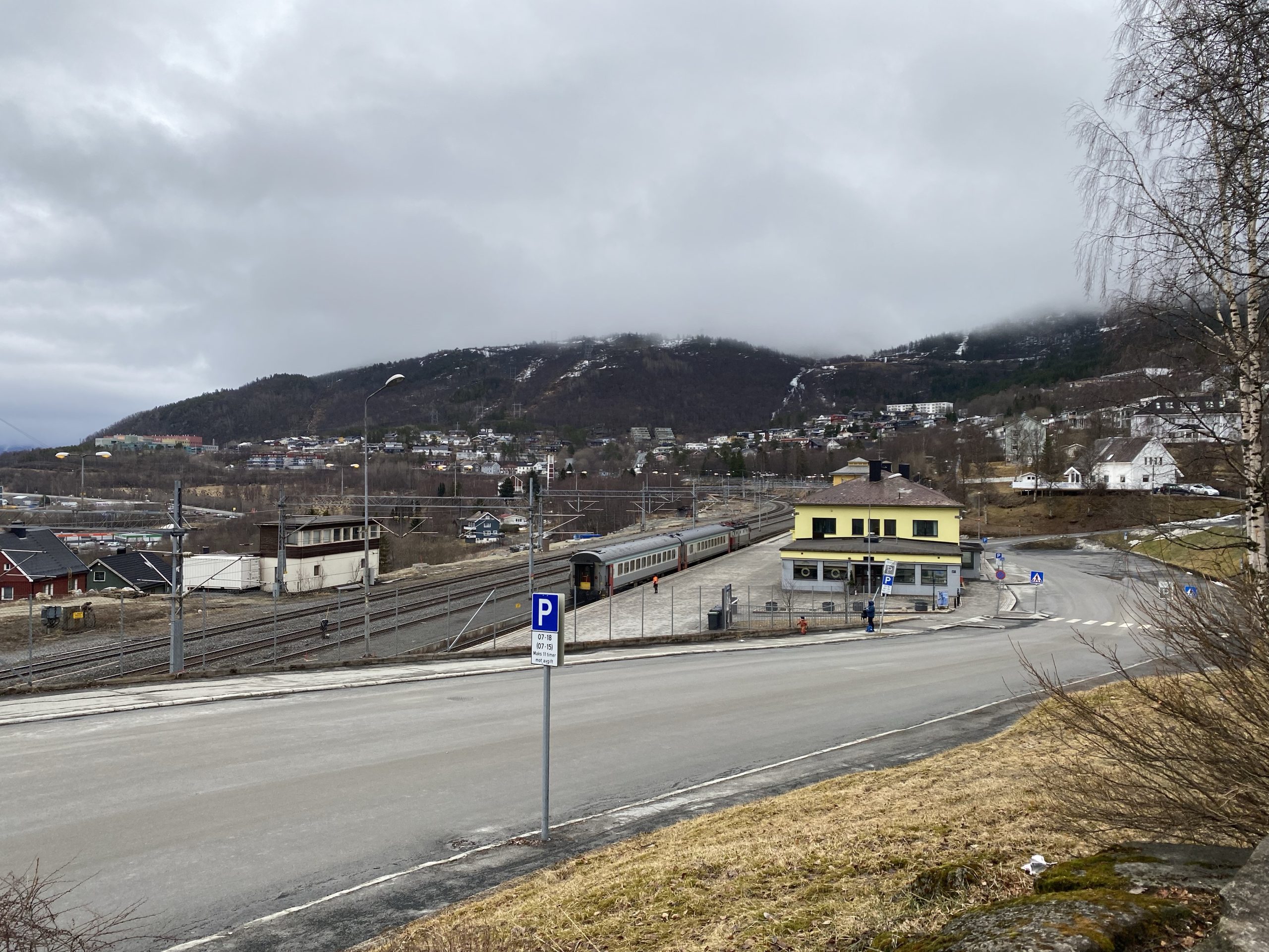 Narvik Station, with our train about to be backed up and stabled for the night