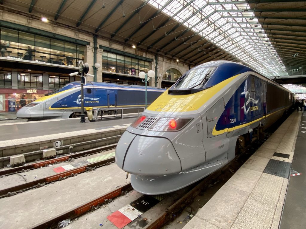 Old Eurostar with new "improved" model in the background