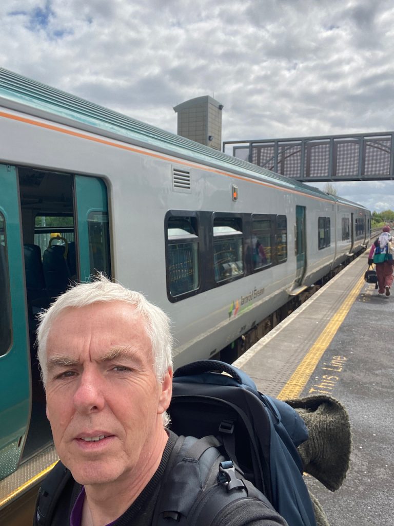 Stepping off the train at Gort